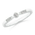 thumbnail image 1 of ANGARA Natural Tapered Diamond Solitaire Promise Ring in 14K White Gold for Women (Size-2.3mm| Color-I-J| Clarity-I1-I2) | April Birthstone, Anniversary, Jewelry Gift for Women | Natural Diamond Ring, 1 of 8
