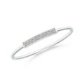 thumbnail image 1 of ANGARA Natural Pave Set Diamond Bar Ring with Milgrain in 14K White Gold for Women (Size-1mm| Color-K| Clarity-I3) | April Birthstone, Anniversary, Jewelry Gift for Women | Natural Diamond Ring, 1 of 11