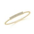 thumbnail image 1 of ANGARA Natural Pave Set Diamond Bar Ring with Milgrain in 14K Yellow Gold for Women (Size-1mm| Color-K| Clarity-I3) | April Birthstone, Anniversary, Jewelry Gift for Women | Natural Diamond Ring, 1 of 9