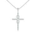 thumbnail image 1 of ANGARA Natural Diamond Cross and Infinity Pendant in 14K White Gold for Women (Size-0.9mm| Color-G| Clarity-VS2) | April Birthstone, Anniversary, Jewelry Gift for Women | Natural Diamond Necklace, 1 of 10