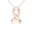 thumbnail image 1 of ANGARA Natural Gypsy-Set Diamond Ribbon Pendant in 14K Rose Gold for Women (Size-2.45mm| Color-K| Clarity-I3) | April Birthstone, Anniversary, Jewelry Gift for Women | Natural Diamond Necklace, 1 of 7