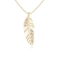 thumbnail image 1 of ANGARA Natural Diamond Encrusted Leaf Pendant in 14K Yellow Gold for Women (Size-1.1mm| Color-K| Clarity-I3) | April Birthstone, Anniversary, Jewelry Gift for Women | Natural Diamond Necklace, 1 of 7