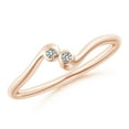thumbnail image 1 of ANGARA Natural Diamond Two Stone Bypass Shank Ring in 14K Rose Gold for Women (Size-1.9mm| Color-K| Clarity-I3) | April Birthstone, Anniversary, Jewelry Gift for Women | Natural Diamond Ring, 1 of 8