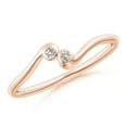 thumbnail image 1 of ANGARA Natural Diamond Two Stone Bypass Shank Ring in 14K Rose Gold for Women (Size-1.9mm| Color-I-J| Clarity-I1-I2) | April Birthstone, Anniversary, Jewelry Gift for Women | Natural Diamond Ring, 1 of 8
