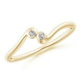 thumbnail image 1 of ANGARA Natural Diamond Two Stone Bypass Shank Ring in 14K Yellow Gold for Women (Size-1.9mm| Color-I-J| Clarity-I1-I2) | April Birthstone, Anniversary, Jewelry Gift for Women | Natural Diamond Ring, 1 of 9