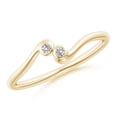 thumbnail image 1 of ANGARA Natural Diamond Two Stone Bypass Shank Ring in 14K Yellow Gold for Women (Size-1.9mm| Color-I-J| Clarity-I1-I2) | April Birthstone, Anniversary, Jewelry Gift for Women | Natural Diamond Ring, 1 of 8