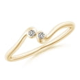 thumbnail image 1 of ANGARA Natural Diamond Two Stone Bypass Shank Ring in 14K Yellow Gold for Women (Size-1.9mm| Color-K| Clarity-I3) | April Birthstone, Anniversary, Jewelry Gift for Women | Natural Diamond Ring, 1 of 8