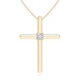 thumbnail image 1 of ANGARA Natural Diamond Solitaire Cross Pendant in 14K Yellow Gold for Women (Size-2.5mm| Color-H| Clarity-SI2) | April Birthstone, Anniversary, Jewelry Gift for Women | Natural Diamond Necklace, 1 of 10