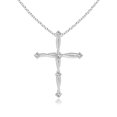 thumbnail image 1 of ANGARA Natural Diamond Braided Cross Pendant in 925 Sterling Silver for Women (Size-2.6mm| Color-I-J| Clarity-I1-I2) | April Birthstone, Anniversary, Jewelry Gift for Women | Natural Diamond Necklace, 1 of 7