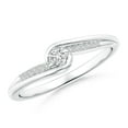 thumbnail image 1 of ANGARA Natural 0.07 Ct. Diamond Fashion Promise Ring in 14K White Gold for Women (Ring Size: 8.5), 1 of 9