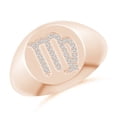 thumbnail image 1 of ANGARA Natural Diamond Virgo Zodiac Sign Ring in 14K Rose Gold for Women (Size-0.8mm | Color-H | Clarity-SI2) | April Birthstone, Birthday, Anniversary, Jewelry Gift for Women | Natural Diamond Ring, 1 of 9