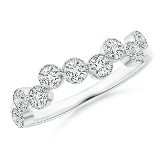 ANGARA Natural Vintage Inspired Diamond Fashion Ring in 14K White Gold for Women (Size-2.6mm| Color-H| Clarity-SI2) | April Birthstone, Anniversary, Jewelry Gift for Women | Natural Diamond Ring