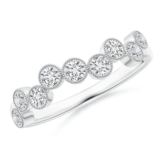 ANGARA Natural Vintage Inspired Diamond Fashion Ring in 14K White Gold for Women (Size-2.6mm| Color-H| Clarity-SI2) | April Birthstone, Anniversary, Jewelry Gift for Women | Natural Diamond Ring