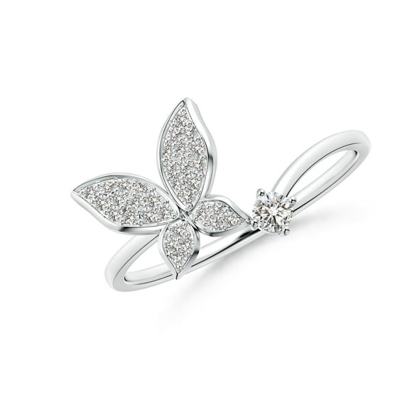 ANGARA Natural 0.07 Ct. Diamond Fashion Ring in 14K White Gold for Women (Ring Size: 3.5)