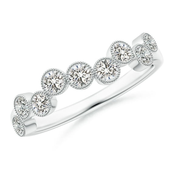 ANGARA Natural Vintage Inspired Diamond Fashion Ring in 14K White Gold for Women (Size-2.6mm| Color-I-J| Clarity-I1-I2) | April Birthstone, Anniversary, Jewelry Gift for Women | Natural Diamond Ring