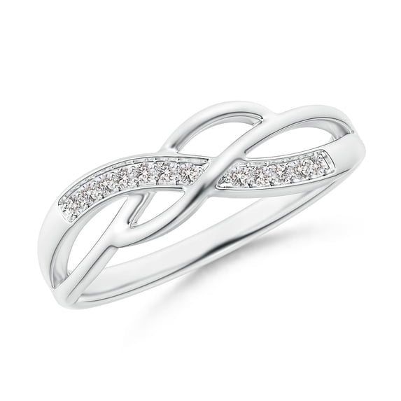 ANGARA Natural Pave Set Diamond Multi-Row in 14K White Gold for Women (Size-1.1mm| Color-I-J| Clarity-I1-I2) | April Birthstone, Anniversary, Jewelry Gift for Women | Natural Diamond Ring