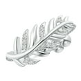 thumbnail image 1 of ANGARA Natural Nature-Inspired Diamond Leaf Bolo Ring in 14K White Gold for Women (Size-1.1mm| Color-H| Clarity-SI2) | April Birthstone, Anniversary, Jewelry Gift for Women | Natural Diamond Ring, 1 of 8