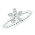 thumbnail image 1 of ANGARA Natural Pave-Set Diamond Daisy Ring in 14K White Gold for Women (Size-1.5mm | Color-H | Clarity-SI2) | April Birthstone, Birthday, Anniversary, Jewelry Gift for Women | Natural Diamond Ring, 1 of 10