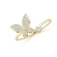 thumbnail image 1 of ANGARA Natural Diamond Butterfly Bypass Ring in 14K Yellow Gold for Women (Size-2.5mm | Color-G | Clarity-VS2) | April Birthstone, Birthday, Anniversary, Jewelry Gift for Women | Natural Diamond Ring, 1 of 9