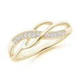 thumbnail image 1 of ANGARA Natural Pave Set Diamond Multi-Row Crossover Band in 14K Yellow Gold for Women (Size-1.1mm| Color-G| Clarity-VS2) | April Birthstone, Anniversary, Jewelry Gift for Women | Natural Diamond Ring, 1 of 10
