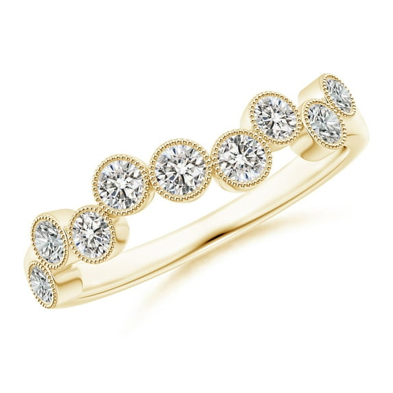 ANGARA Natural Vintage Inspired Diamond Fashion Ring in 14K Yellow Gold for Women (Size-2.6mm| Color-I-J| Clarity-I1-I2) | April Birthstone, Anniversary, Jewelry Gift for Women | Natural Diamond Ring