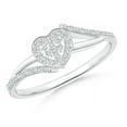 thumbnail image 1 of ANGARA Natural Composite Diamond Heart Bypass Ring in 14K White Gold for Women (Size-0.9mm| Color-G| Clarity-VS2) | April Birthstone, Anniversary, Jewelry Gift for Women | Natural Diamond Ring, 1 of 7
