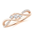 thumbnail image 1 of ANGARA Natural Diamond Infinity Twist 3 Stone Bypass Ring in 14K Rose Gold for Women (Size-2.5mm| Color-G| Clarity-VS2) | April Birthstone, Anniversary, Jewelry Gift for Women | Natural Diamond Ring, 1 of 9