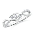 thumbnail image 1 of ANGARA Natural Diamond Infinity Twist 3 Stone Bypass Ring in 14K White Gold for Women (Size-2.5mm| Color-G| Clarity-VS2) | April Birthstone, Anniversary, Jewelry Gift for Women | Natural Diamond Ring, 1 of 10