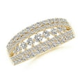 thumbnail image 1 of ANGARA Natural Diamond Multi-Row Broad Anniversary Ring in 14K Yellow Gold for Women (Size-2.5mm| Color-I-J| Clarity-I1-I2) | Anniversary, Jewelry Gift for Women | Natural Diamond Ring, 1 of 8