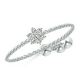 thumbnail image 1 of ANGARA Natural Diamond Flower Cluster Bolo Ring in 14K White Gold for Women (Size-1.3mm| Color-I-J| Clarity-I1-I2) | April Birthstone, Anniversary, Jewelry Gift for Women | Natural Diamond Ring, 1 of 9