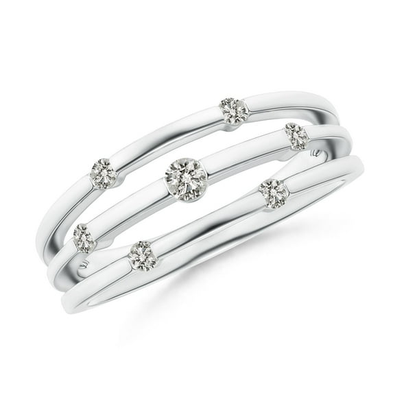 ANGARA Natural 0.07 Ct. Diamond Stackable Stackable Ring in 14K White Gold for Women (Ring Size: 3)