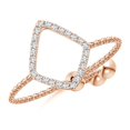 thumbnail image 1 of ANGARA Natural Diamond Open Rhombus Bolo Ring in 14K Rose Gold for Women (Size-0.9mm | Color-G | Clarity-VS2) | April Birthstone, Birthday, Anniversary, Jewelry Gift for Women | Natural Diamond Ring, 1 of 8