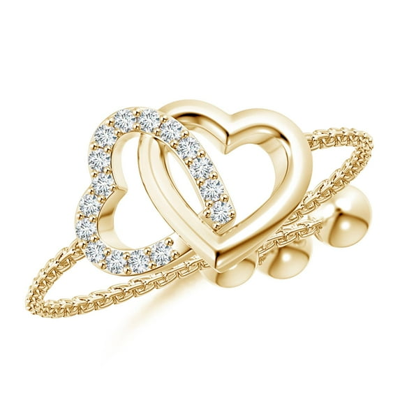 ANGARA Natural 0.08 Ct. Diamond Fashion Ring in 14K Yellow Gold for Women (Ring Size: 11.5)
