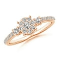 thumbnail image 1 of ANGARA Natural 0.08 Ct. Diamond Halo Engagement Ring in 14K Rose Gold for Women (Ring Size: 7.5), 1 of 8