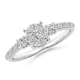 thumbnail image 1 of ANGARA Natural 0.08 Ct. Diamond Halo Engagement Ring in 14K White Gold for Women (Ring Size: 3.5), 1 of 8