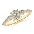 thumbnail image 1 of ANGARA Natural 0.08 Ct. Diamond Halo Engagement Ring in 14K Yellow Gold for Women (Ring Size: 9.5), 1 of 8