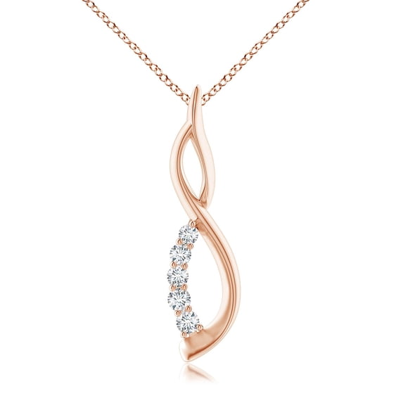 ANGARA Natural 0.09 Ct. Diamond Fashion Pendant Necklace in 14K Rose Gold for Women with 18 Inch Chain