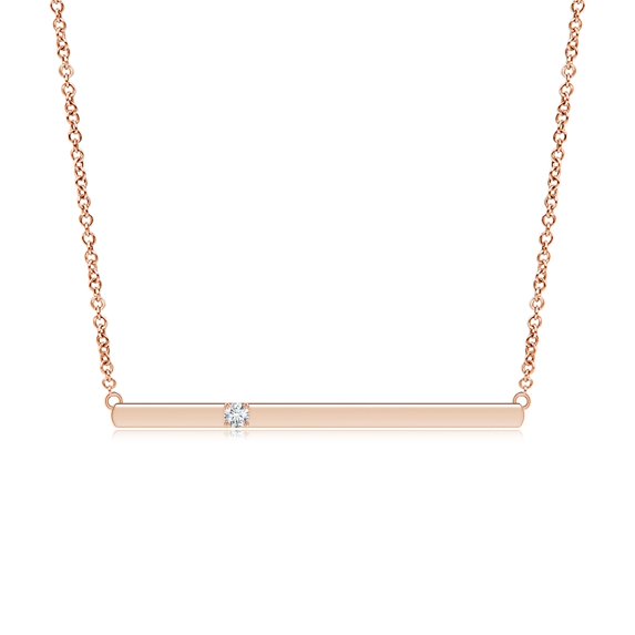 ANGARA Natural Solitaire Diamond Bar Pendant Necklace in 14K Rose Gold for Women (Size-2.8mm| Color-G| Clarity-VS2) | April Birthstone, Anniversary, Jewelry Gift for Women | Natural Diamond Necklace