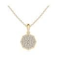 thumbnail image 1 of ANGARA Natural Cluster Diamond Octagonal Pendant in 14K Yellow Gold for Women (Size-2.8mm| Color-K| Clarity-I3) | April Birthstone, Anniversary, Jewelry Gift for Women | Natural Diamond Necklace, 1 of 7