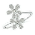 thumbnail image 1 of ANGARA Natural Diamond Five Petal Flower Fashion Ring in 14K White Gold for Women (Size-2.2mm| Color-K| Clarity-I3) | April Birthstone, Anniversary, Jewelry Gift for Women | Natural Diamond Ring, 1 of 9