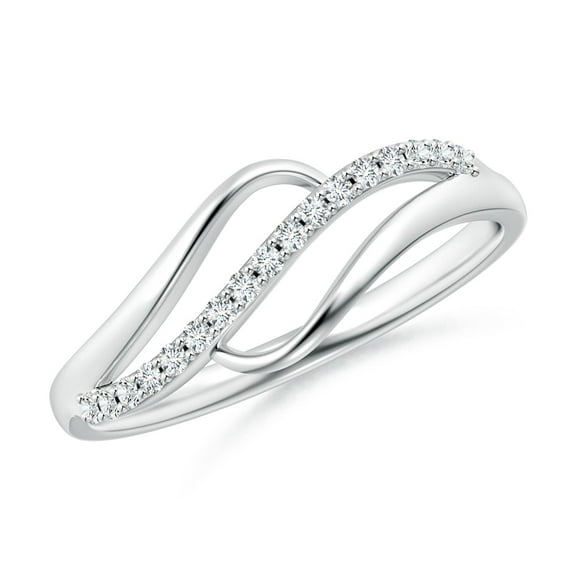 ANGARA Natural Diamond Swirl Bypass Ring in 925 Sterling Silver for Women (Size-1mm | Color-G | Clarity-VS2) | April Birthstone, Birthday, Anniversary, Jewelry Gift for Women | Natural Diamond Ring