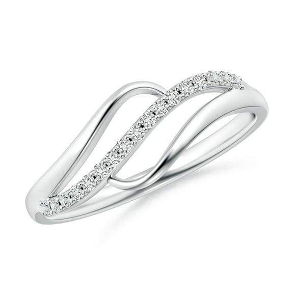 ANGARA Natural Diamond Swirl Bypass Ring in 925 Sterling Silver for Women (Size-1mm | Color-H | Clarity-SI2) | April Birthstone, Birthday, Anniversary, Jewelry Gift for Women | Natural Diamond Ring