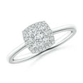 thumbnail image 1 of ANGARA Natural Cushion Composite Diamond Halo Ring in 14K White Gold for Women (Size-2.8mm| Color-G| Clarity-VS2) | April Birthstone, Anniversary, Jewelry Gift for Women | Natural Diamond Ring, 1 of 8