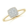 thumbnail image 1 of ANGARA Natural 0.09 Ct. Diamond Halo Ring in 14K Yellow Gold for Women (Ring Size: 12), 1 of 9