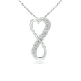 thumbnail image 1 of ANGARA Natural Diamond Infinity Heart Pendant in 14K White Gold for Women (Size-1.3mm| Color-I-J| Clarity-I1-I2) | April Birthstone, Anniversary, Jewelry Gift for Women | Natural Diamond Necklace, 1 of 8