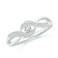 thumbnail image 1 of ANGARA Natural Solitaire Diamond Infinity Promise Ring in 14K White Gold for Women (Size-2.8mm| Color-G| Clarity-VS2) | April Birthstone, Anniversary, Jewelry Gift for Women | Natural Diamond Ring, 1 of 10