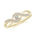 thumbnail image 1 of ANGARA Natural 0.09 Ct. Diamond Solitaire Promise Ring in 14K Yellow Gold for Women (Ring Size: 7), 1 of 10