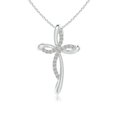 thumbnail image 1 of ANGARA Natural Diamond Ribbon Cross Pendant in 14K White Gold for Women (Size-1.2mm | Color-K| Clarity-I3) | April Birthstone, Birthday, Anniversary, Jewelry Gift for Women | Natural Diamond Necklace, 1 of 7