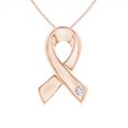 thumbnail image 1 of ANGARA Natural Gypsy-Set Diamond Ribbon Pendant in 14K Rose Gold for Women (Size-2.9mm| Color-G| Clarity-VS2) | April Birthstone, Anniversary, Jewelry Gift for Women | Natural Diamond Necklace, 1 of 7