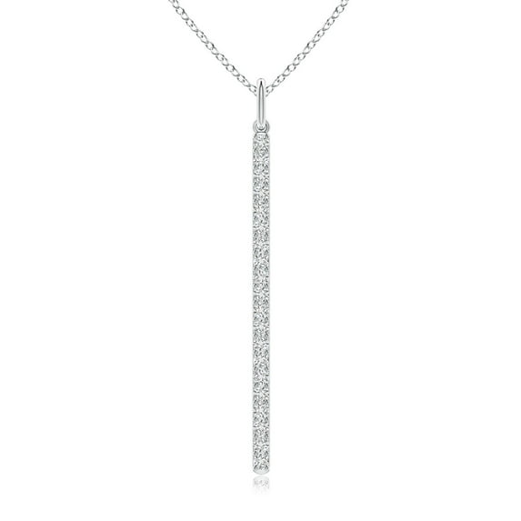 ANGARA Natural Prong-Set Diamond Vertical Bar Pendant in 14K White Gold for Women (Size-1mm| Color-H| Clarity-SI2) | April Birthstone, Anniversary, Jewelry Gift for Women | Natural Diamond Necklace